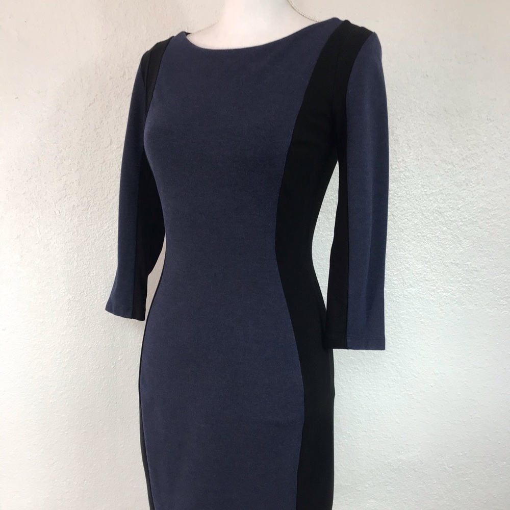 H&M Navy and Black Colorblock Dress Sz XS